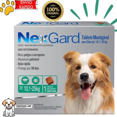 Imagem de Antipulgas e Carrapatos Nexgard para cães de 10,1 a 25kg - Envio Rápid