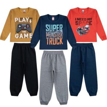 Imagem de Kit 3 Conjuntos De Moletom Infantil Inverno Menino Atacado  - TGS Conf