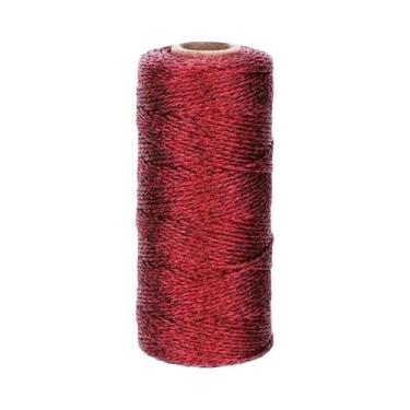 Imagem de Corda De Macramê Dourada E Prateada 1mm 100 Metros Fita Para Artesanat