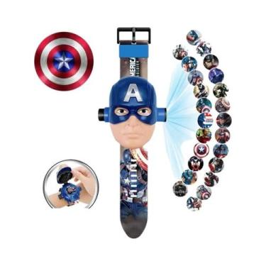 Imagem de Relógio De Projeção Infantil Disney Com Elsa Do Frozen E Homem-Aranha 