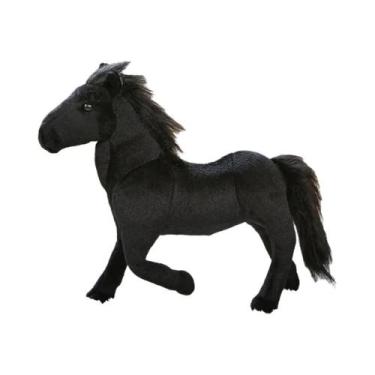 Imagem de Brinquedo De Pelúcia Cavalo Preto E Branco, Simulação De Desenho Anima