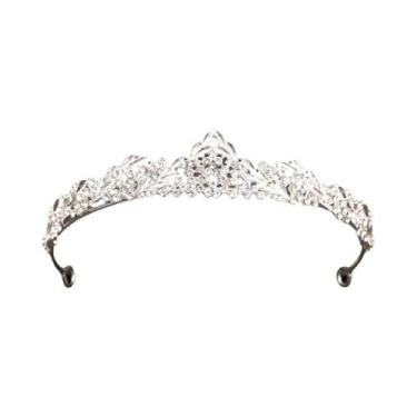 Imagem de Coroa De Noiva Em Cristal Prateado Com Strass, Acessórios De Cabelo Pa
