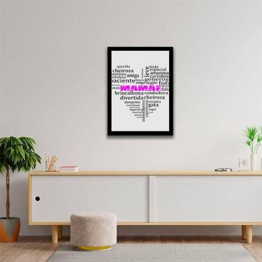 Imagem de Quadro Mamãe Qualidades Coração Branco