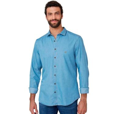 Imagem de Camisa Jeans Dudalina Lisa Milano Masculino-Masculino