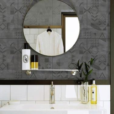 Imagem de Papel de Parede Revestimento Azulejo Lavável Cimento Industrial - TACO