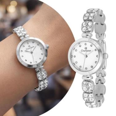 Imagem de Relógio Feminino Analógico de Pulso Prata com Caixa e Pulseira de Aço 