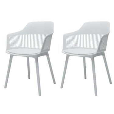 Imagem de Kit 2 Cadeiras Marcela Branca Sala Cozinha Jantar - WAW DESIGN