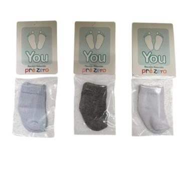 Imagem de Kit Meia Recém Nascido Pré Zero C/6 Unidades You Menino e Menina, Meni