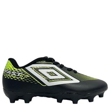 Imagem de Chuteira Umbro Campo Preta e Verde Neon com Travas U07FB00391-Masculino
