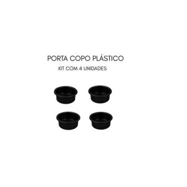 Imagem de Kit de 4 Suportes Porta Copo de Plastico para Braco de Sofa - ViniPlas