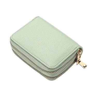 Imagem de Carteira Feminina De Grande Capacidade Com Zíper Duplo, Porta-Cartões 