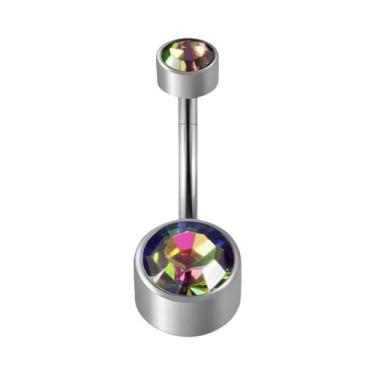 Imagem de Piercing De Umbigo Feminino Em Titânio 14G Com Pedra CZ Premium - Joia