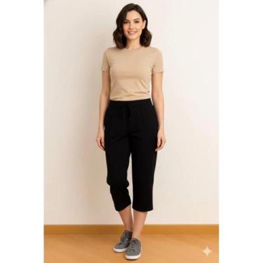 Imagem de Calça Pantacourt Em Malha Viscolycra (modelo Pantalona) - PAMPLOVEST, 