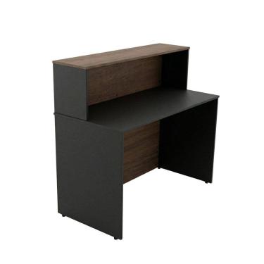 Imagem de Balcão para Atendimento 120cm Studio Nogueira Lamina/preto Nogueira Lamina/Preto