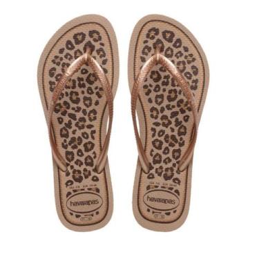 Imagem de Chinelo Havaianas Slim Animals Feminina Confortavel, ROSE GOLD, 37/38