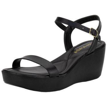 Imagem de Sandália feminina anabela via scarpa 175718844, Preto, 36