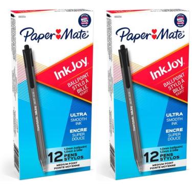 Imagem de Canetas esferográficas Paper Mate InkJoy 100 RT pretas de 1,0 mm, paco