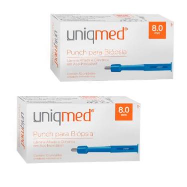 Imagem de Punch para biópsia 8,0mm kit 2cx uniqmed tamanho:8,0mm, 8,0MM