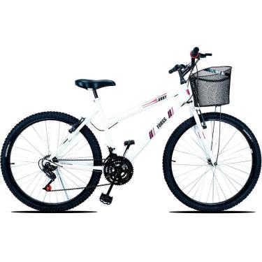 Imagem de Bicicleta Passeio Anny Aro 26 C/cestinha 18 Vel. Branca-Feminino