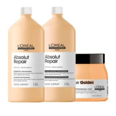 Imagem de Kit Loréal Absolut Repair Shampoo+ Cond 1,5L+ Másc Light Gd - Loréal P