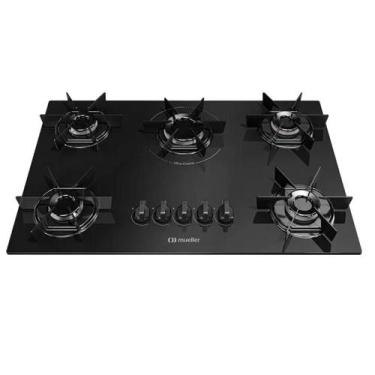 Imagem de Cooktop Mueller 5 Bocas com Ultra Chama, Mesa de Vidro e Acendimento S