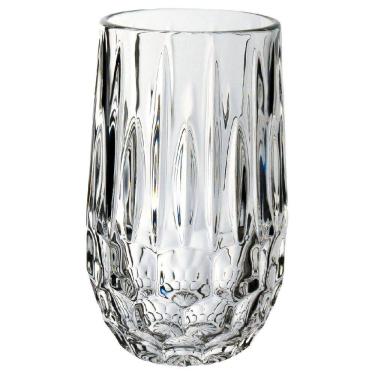 Imagem de KIT 6 COPOS ÁGUA SUCO DRINK LAPIDADO ECO CRYSTAL 430ml 13x7cm TRANSPARENTE