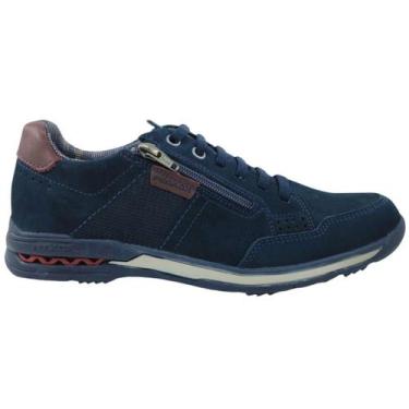 Imagem de Sapatênis Masculino Pegada Couro Macio Marinho Casual, 41