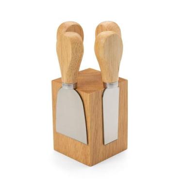 Imagem de Kit Queijo 4 Peças com Suporte Magnético de Bambu - PRONTO PRINT