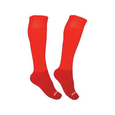 Imagem de Meião Futebol Poker Pro Canelado Futebol Futsal, Vermelho, Único