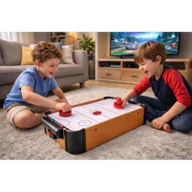 Imagem de Mini Hockey Mesa Infantil Jogo Air Game Ventilador Elétrico - Dutetoys