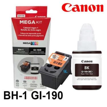 Imagem de Cabeça Impressão Canon BH-1 + Tinta GI-190BK Original