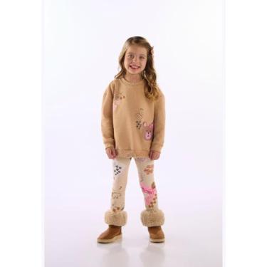 Imagem de Conjunto Menina Blusa Calça Up Baby, Marrom