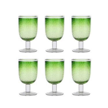 Imagem de Conjunto 6 Copos Bubble em Vidro Verde 550ml 15cm GI0060 BTC