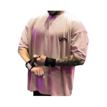 Imagem de Camiseta Esportiva Masculina Oversized De Algodão Com Gola Redonda Par