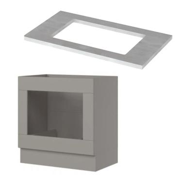 Imagem de Kit Balcão Forno Henn 80 Cm Com Cooktop Henn 80 Cm Cinza-calcare