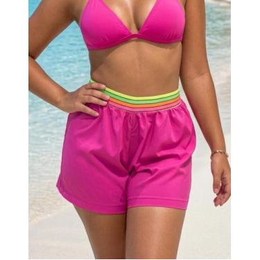 Imagem de Short de Praia Feminino Verão Saída de Praia Chalaróste MP100039, Rosa