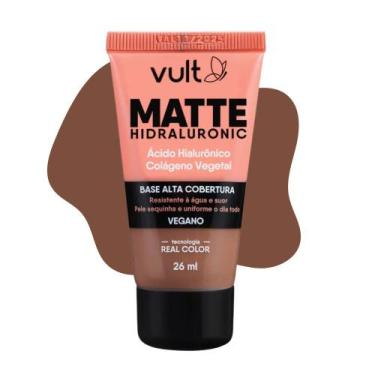 Imagem de Base Líquida Alta Cobertura Cor V360 Matte Hidraluronic Colágeno Vegan