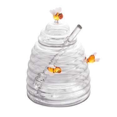 Imagem de Meleira de Vidro Lovely Bee para Servir Mel com Pegador Borossilicato 500ML Transparente Lyor