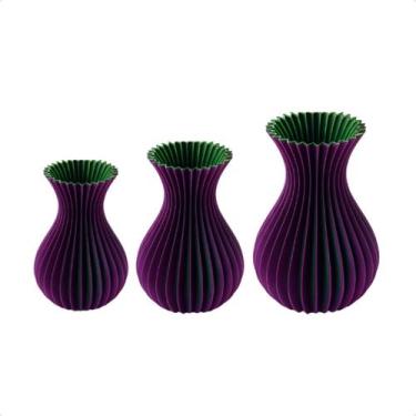 Imagem de Kit 3 Vasos Jarros Espirais Decorativos Para Plantas Artificiais Elega