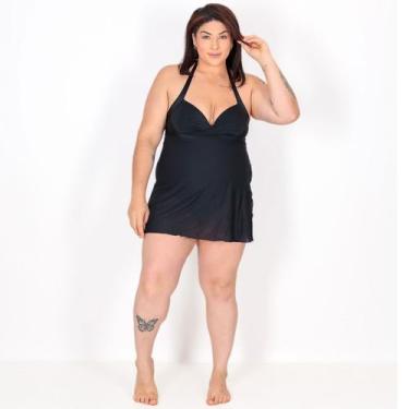 Imagem de Maiô Body Plus Size Frente Única com Bojo e Saída de Praia Embutida Pr