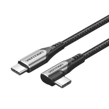 Imagem de Cabo Carregador Usb C Para Tipo C 90 Em L 50cm Vention - Bbacomercio