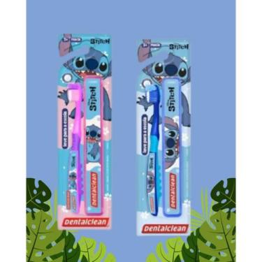 Imagem de Escova de Dentes Infantil Stitch Disney Dentalclean +3 Anos c/Estojo P
