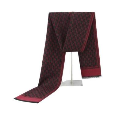 Imagem de Cachecol De Cashmere Masculino De Inverno Luxuoso Com Estampa De Letra