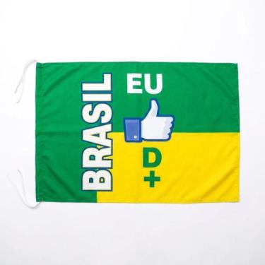 Imagem de Bandeira Brasil Eu D Tecido Resistente 140x90cm - Senhor Preço, Verde