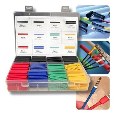 Imagem de 530 Tubo Termo Retrátil Colorido Reparos Maleta Organizadora - PREMIUM