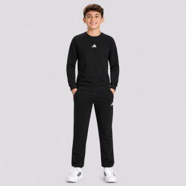 Imagem de Agasalho Adidas Seasonals French Terry Sweatset Juvenil Preto, 14 ANOS
