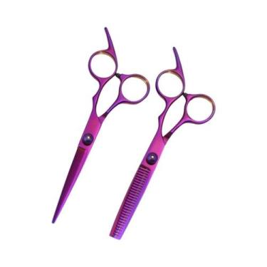 Imagem de Tesoura De Cabeleireiro Azul Em Aço Inoxidável Para Salão E Barbearia,