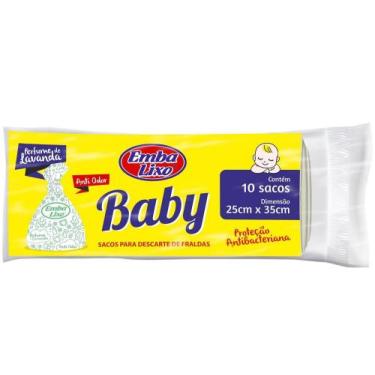 Imagem de Saco De Lixo Branco Perfumado Para Fralda - Embalixo Baby 10 Unidades
