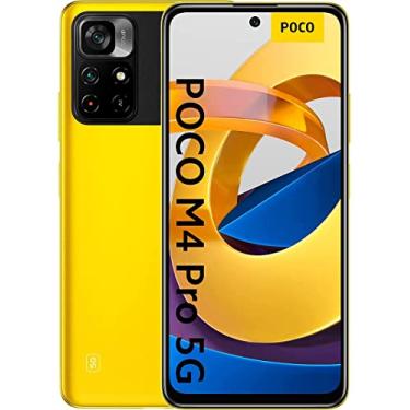 Imagem de Xiaomi POCO M4 Pro - Smartphone 5G, 4GB RAM 64GB ROM, MediaTek Dimensidade 810, 90Hz DCI-P3 Dot Display, 50MP Câmera Principal e 8MP Ultra Wide Camera, 5000 mAh, 33W Pro Carregamento Rápido(Amarelo)