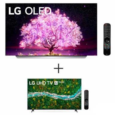 Imagem de Smart TV 4K LG OLED 65 Inteligencia Artificial - OLED65C1 & Smart TV LG 55 4K Inteligencia Artificial -55UP7750PSB